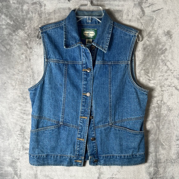 Denim Button-Up Vest - Picture 1 of 6